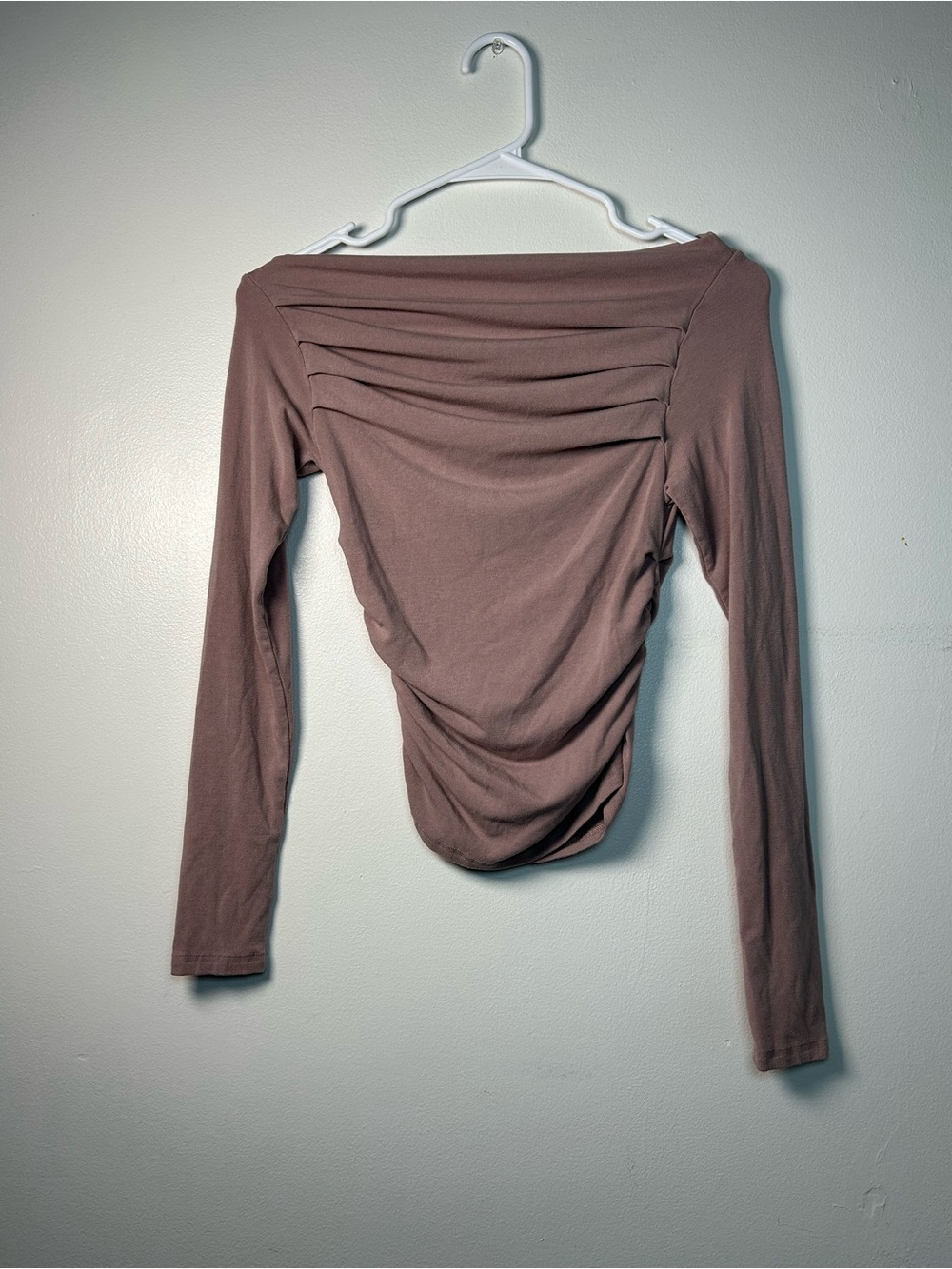 Darong Y2K Top Size S Slinky Ruched Cowl Neck Rose  Euro Parisian Indie Sleaze